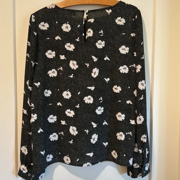 J Crew Factory floral cuffed blouse - Picture 2 of 5